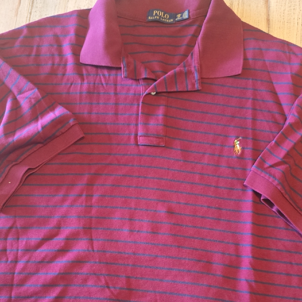 Ralph Lauren Maroon and Navy Polo Shirt